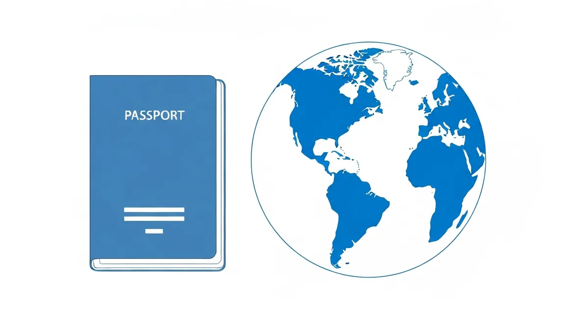Illustration of a passport with visa stamps for British Overseas Territory and Commonwealth countries
