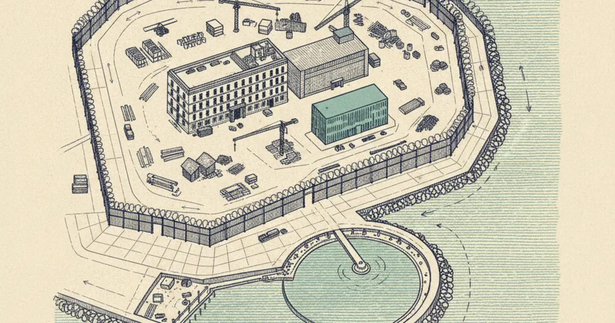Illustration of a coastal removal centre site representing the Haslar Immigration Removal Centre factsheet update
