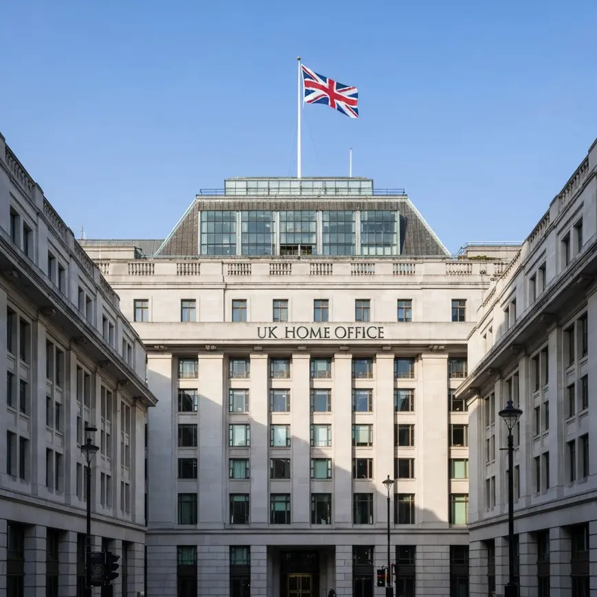 UK Home Office building in London representing government enforcement of immigration removals policy 2026
