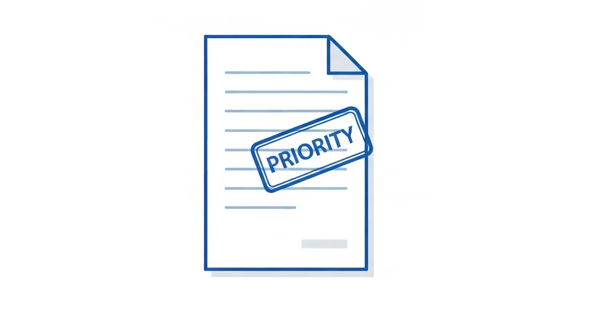 Priority treatment requests guidance document with official stamp