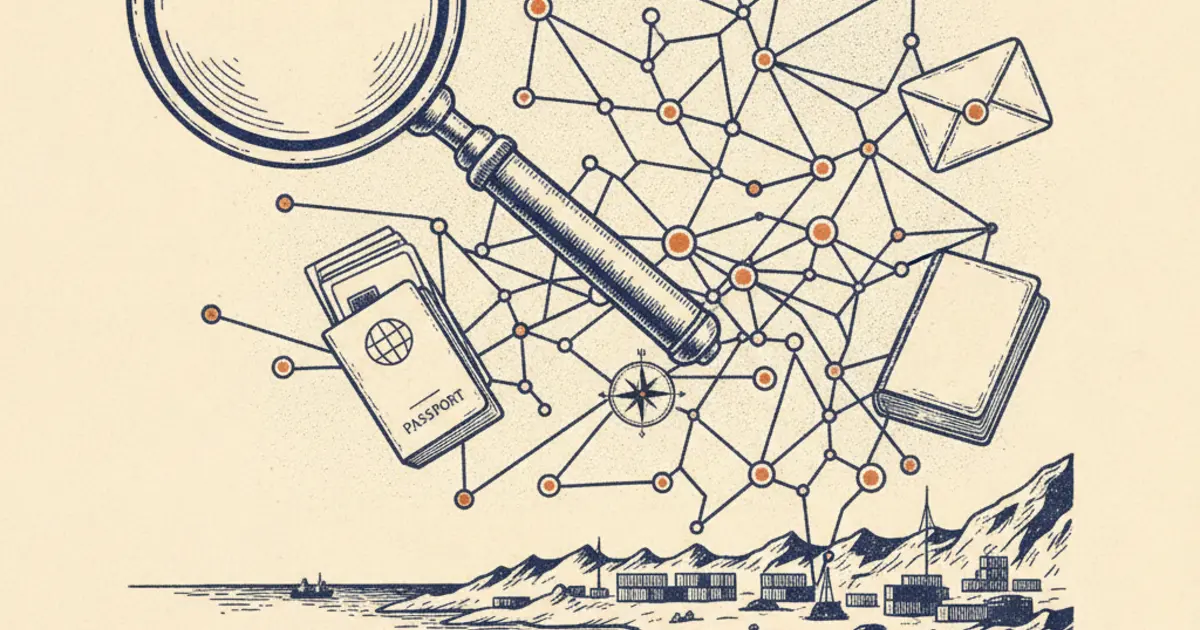 Illustration representing National Crime Agency officers investigating organised people smuggling networks across UK borders