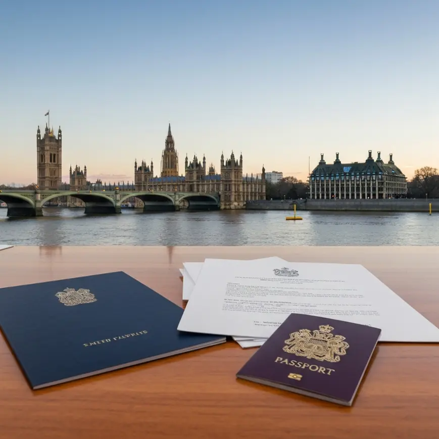 UK Parliament building at dawn representing Mahmood's 2026 asylum policy reforms and new safe and legal refugee routes