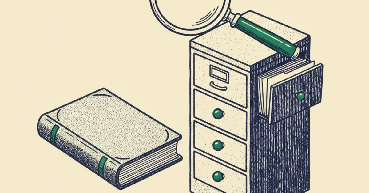 Illustration of a ledger and magnifying glass representing UK Sponsor Licence compliance and sponsor duties guidance